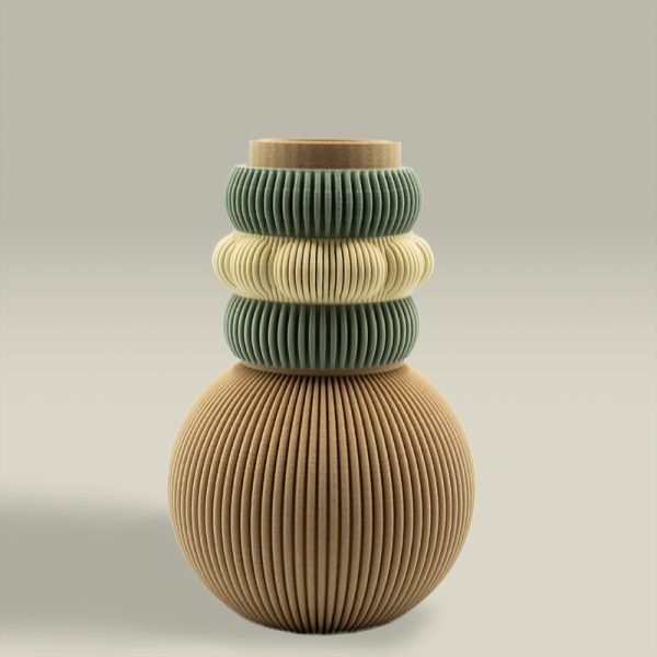 Jarrón Bonjour - Verde - Beige